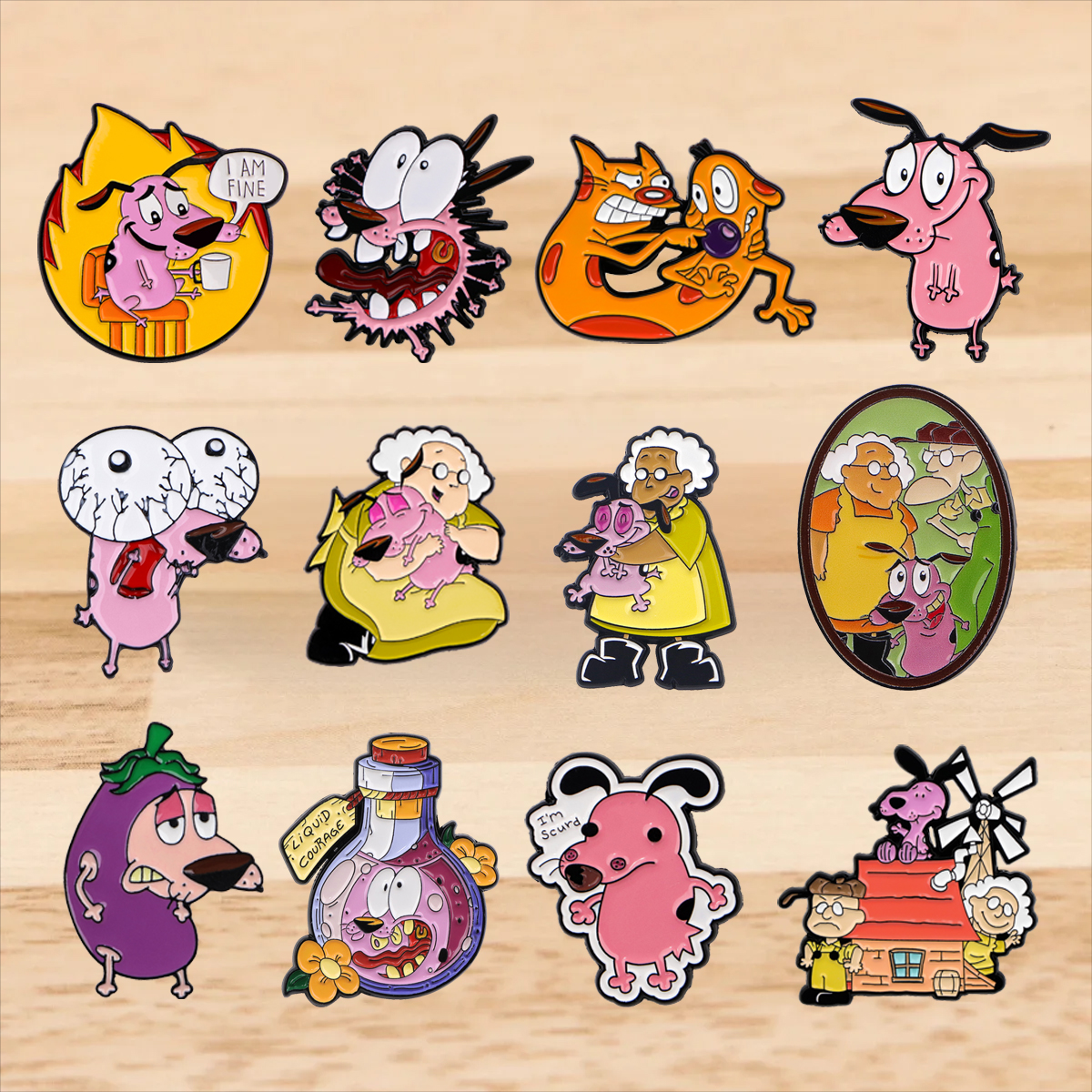 Pet Supplies Store - Cartoon Figure Enamel Pins Pink Courage