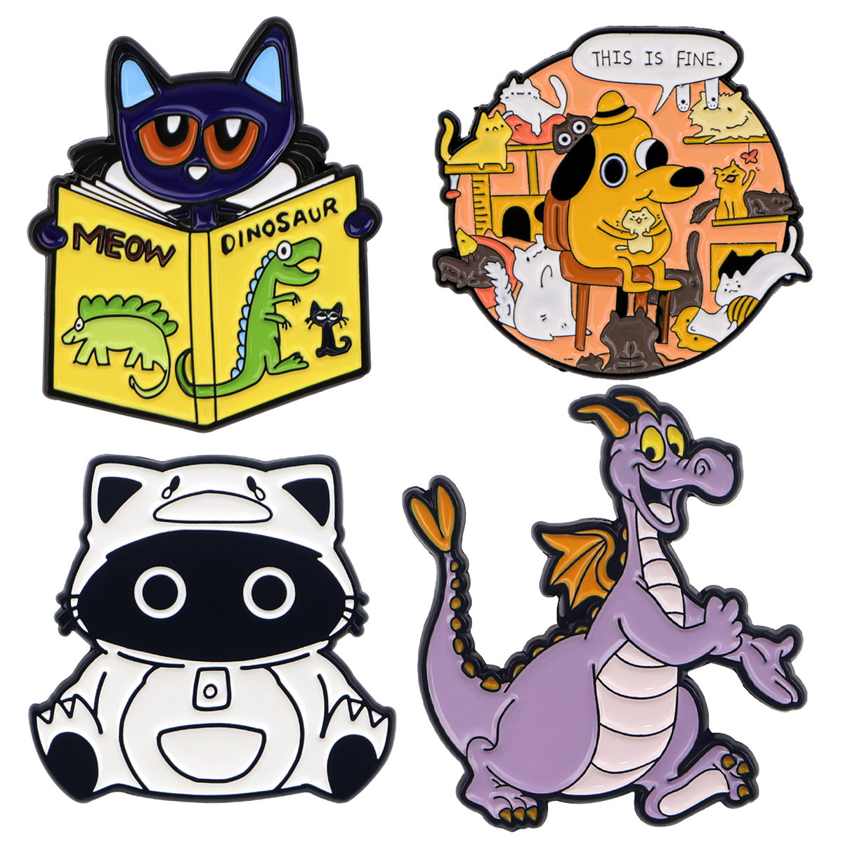 Pet Supplies Store - Cartoon Animals Enamel Pin Cute Black