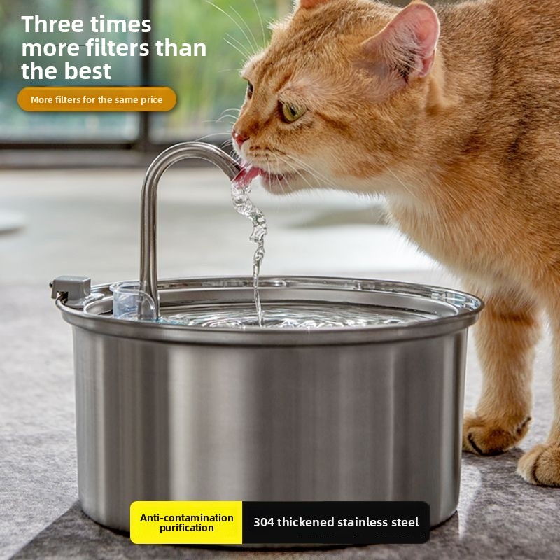 Thiened Stainl Steel  Drinking - Pet Water Fountain ulasan dan harga