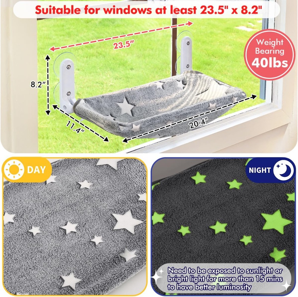 Cat Window Perch, Glow in The  - Cat Window Perch ulasan dan harga
