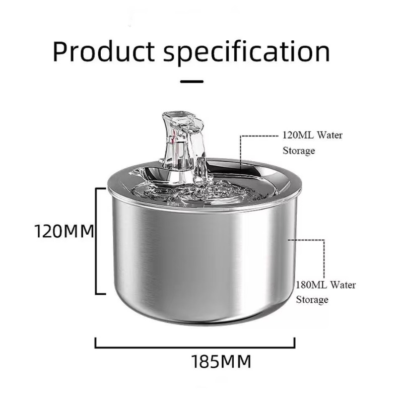 Design Stainless Steel Pet Wat - Pet Water Fountain ulasan dan harga