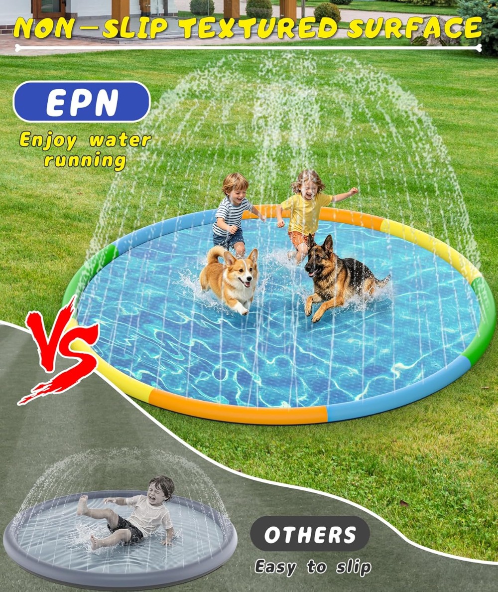13FT Extra Large Splash Pad, T - Pet Water Fountain ulasan dan harga
