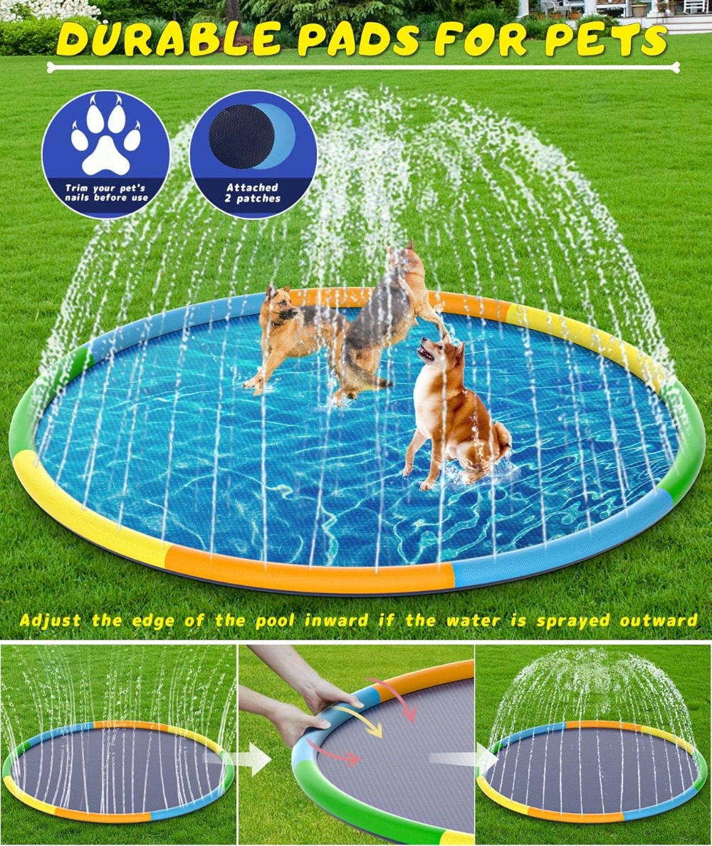 13FT Extra Large Splash Pad, T - Pet Water Fountain ulasan dan harga